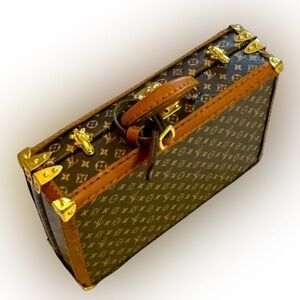 Designer Dollhouse Miniature Monogram Canvas Trunk
